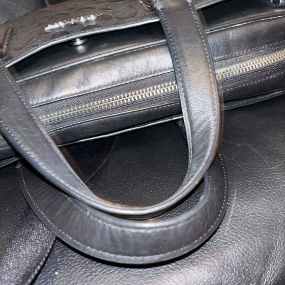 Coach Embossed Black Leather Briefcase - Picture 4 of 9
